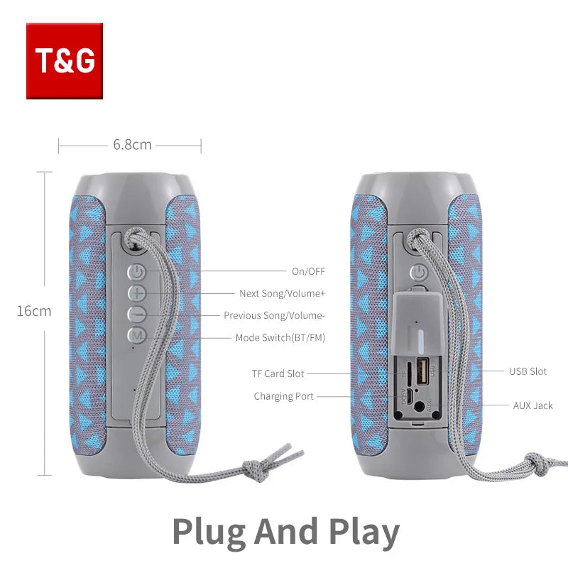 T&G TG117 Bluetooth Speaker Portable Waterproof Outdoor Stereo TWS