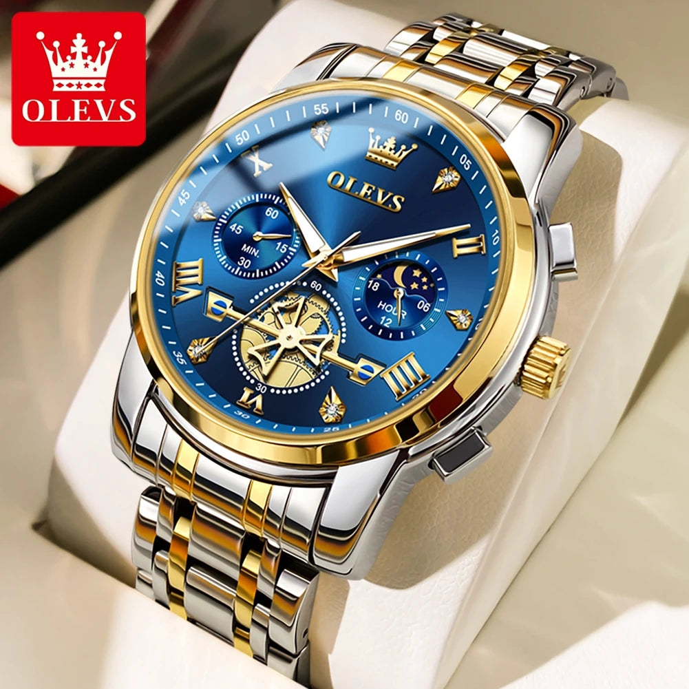 Cartmela 2856 Men’s Quartz Watch – Skeleton Flywheel Chronograph