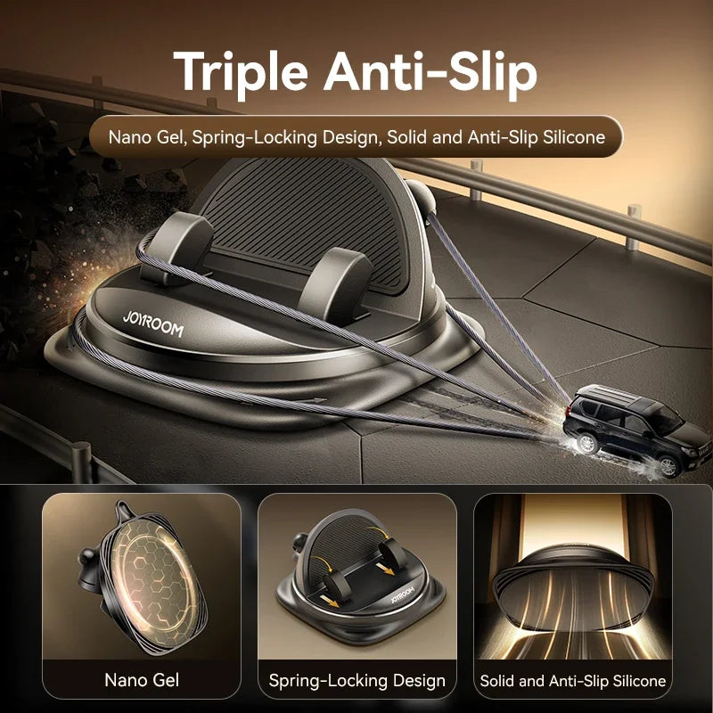 Joyroom Car Phone Holder – 360° Rotation, One-Handed Dashboard Mount
