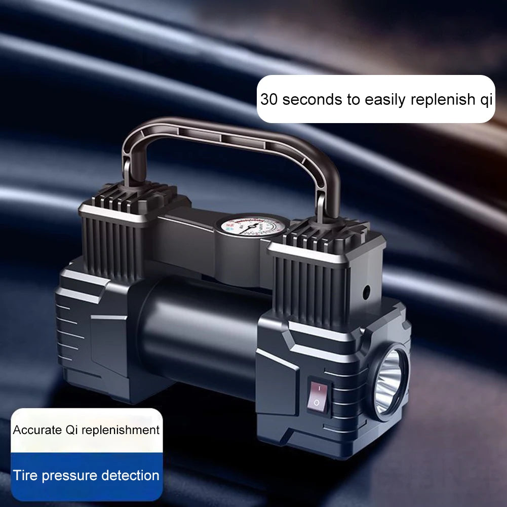 12V 150PSI Dual Cylinder Car Tire Inflator with LED Light