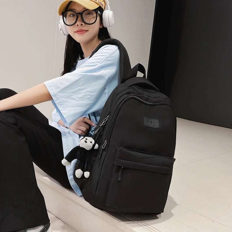 Fashion Waterproof Nylon Backpack – Schoolbag for Teens & Students