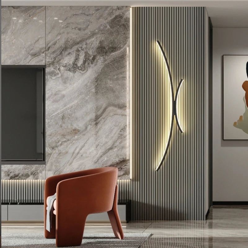 Cartmela Nordic Black & Gold LED Wall Lamp