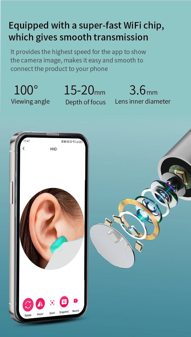 Smart Visual Ear Cleaner with Camera & LED Light for Ear Wax Removal