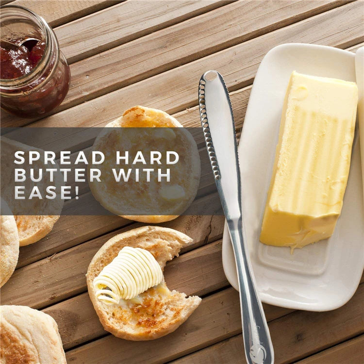 Stainless Steel Butter Knife with Holes – Spreader & Cheese Cutter