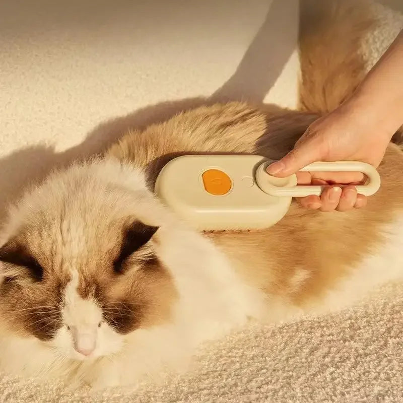 3-in-1 Pet Steam Brush – Grooming, Massage & Hair Removal Tool