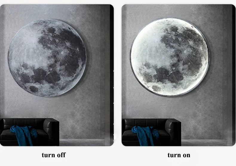 Modern 3D Moon LED Wall Lamp – Bedroom & Living Room Light