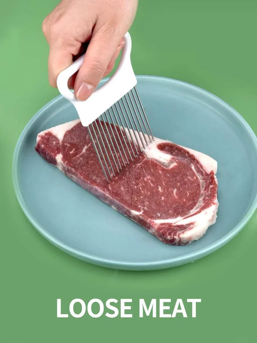 Stainless Steel Onion Slicer Holder – Safe & Easy Cutting Tool