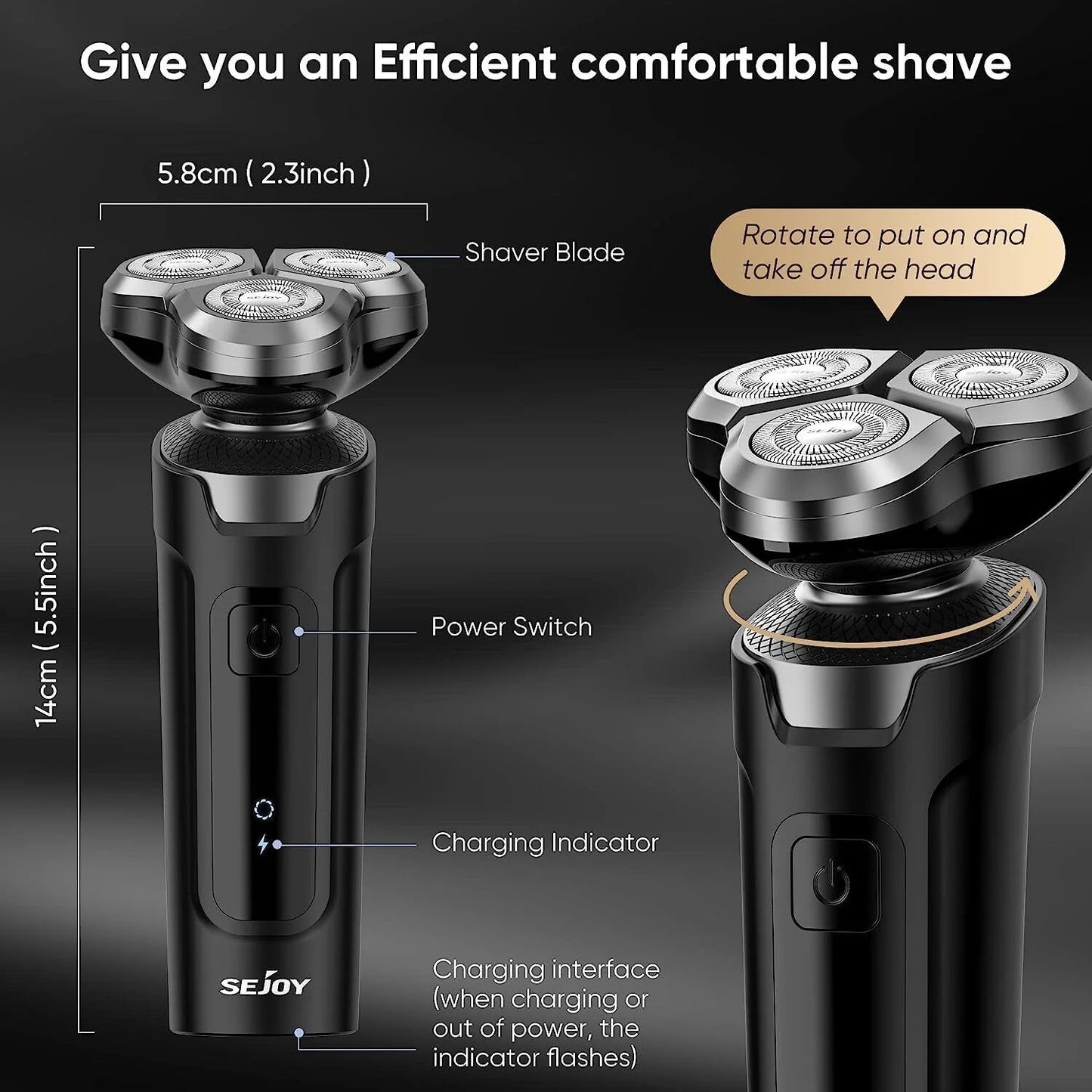 3-in-1 Electric Shaver – Beard, Nose & Razor Trimmer Waterproof