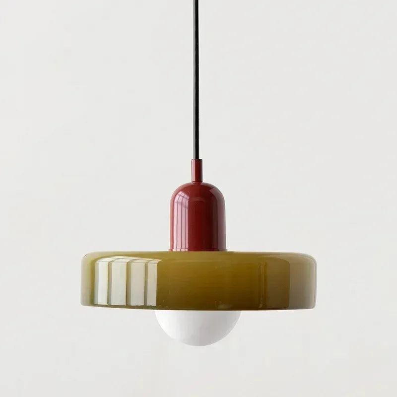 Nordic Retro Glass Pendant Lamp – E27 LED Indoor Chandelier