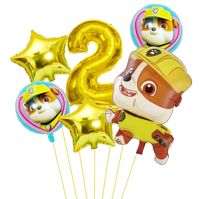 6pcs Paw Patrol Foil Balloons – Kids Birthday Party Decorations
