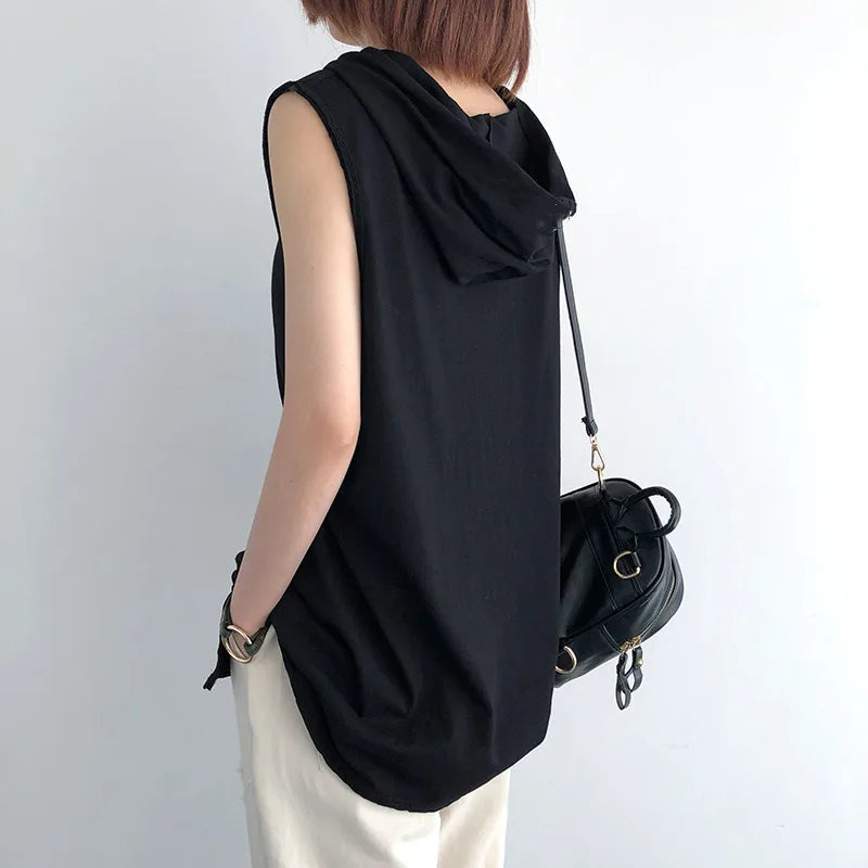 Men’s Solid Color Hooded Tank Top