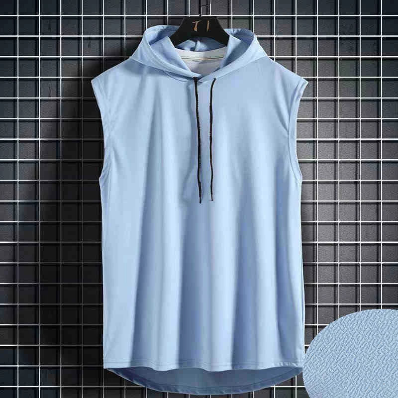 Men’s Solid Color Hooded Tank Top