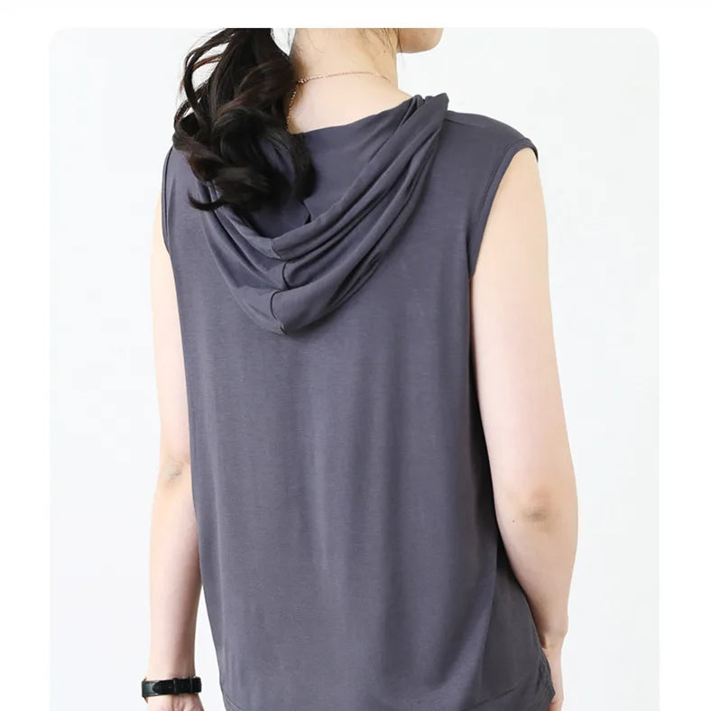 Men’s Solid Color Hooded Tank Top