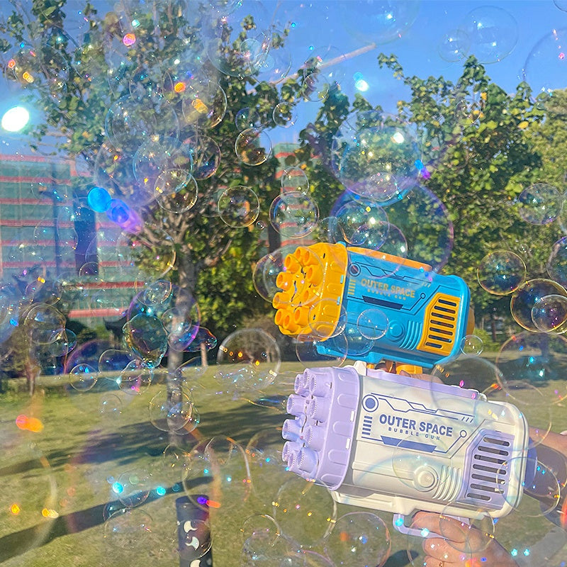 69-Hole Rocket Bubble Gun with Lights – Automatic Bubble Blower for Kids