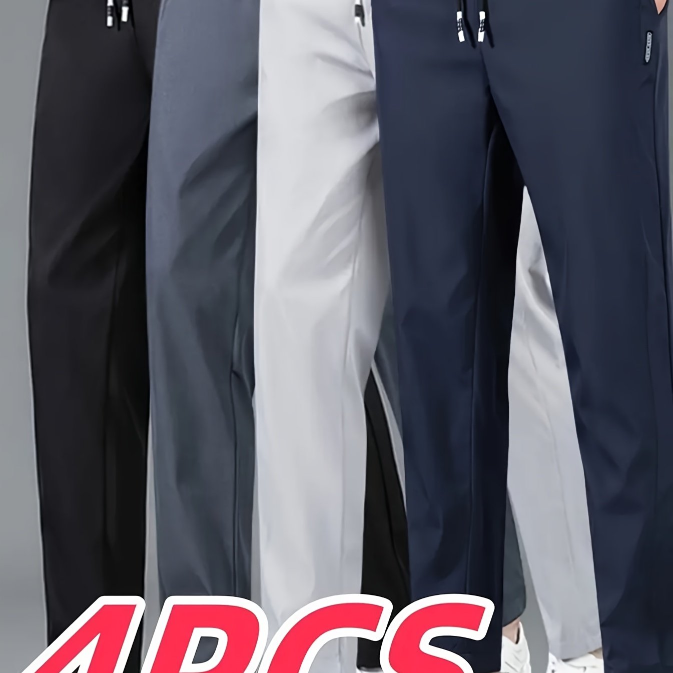 Men's Slim Fit Casual Pants – 4pcs Straight Business Trousers
