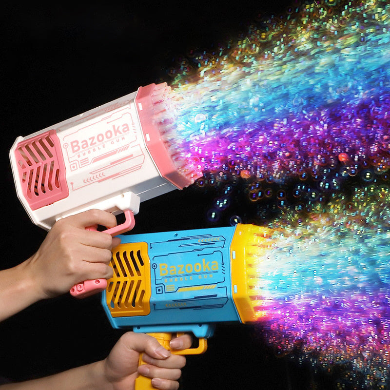 69-Hole Rocket Bubble Gun with Lights – Automatic Bubble Blower for Kids