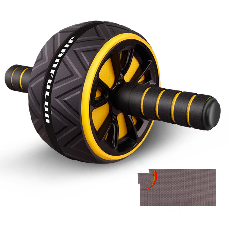Complete ab roller set with included protective kneeling pad