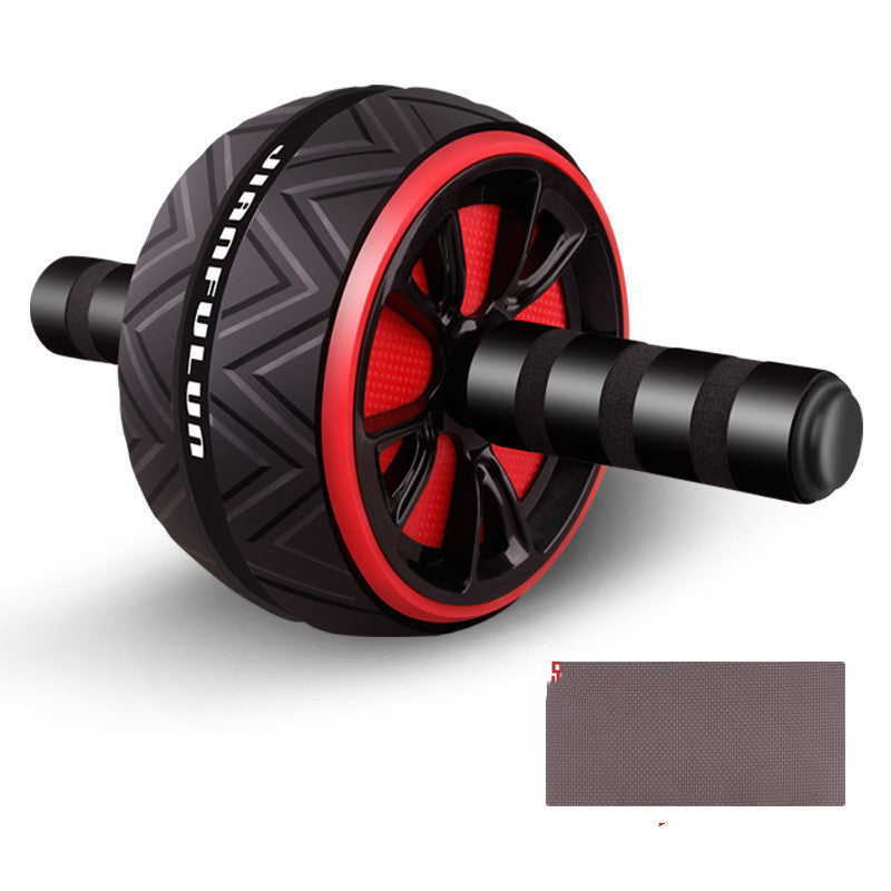 Ab wheel in use for core strength workout at home gym