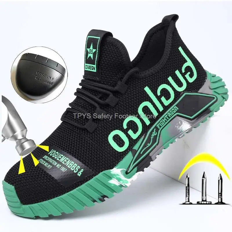 Indestructible safety boots with anti-puncture sole for work protection