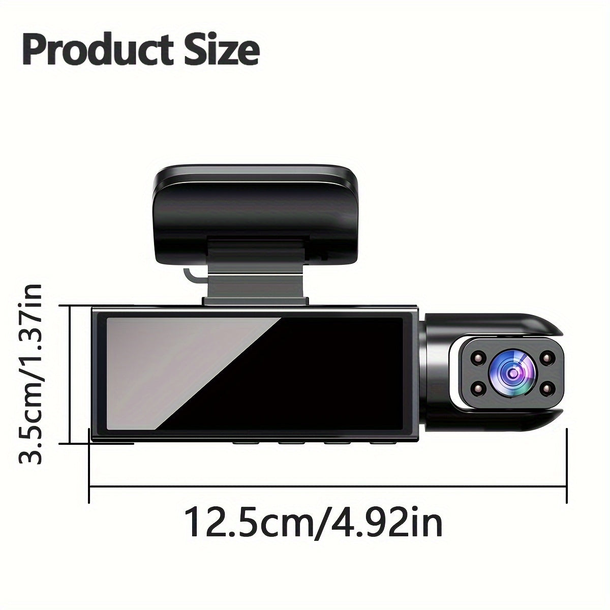 1080P Dash Cam Front & Inside | Night Vision, G-Sensor, Loop Recording
