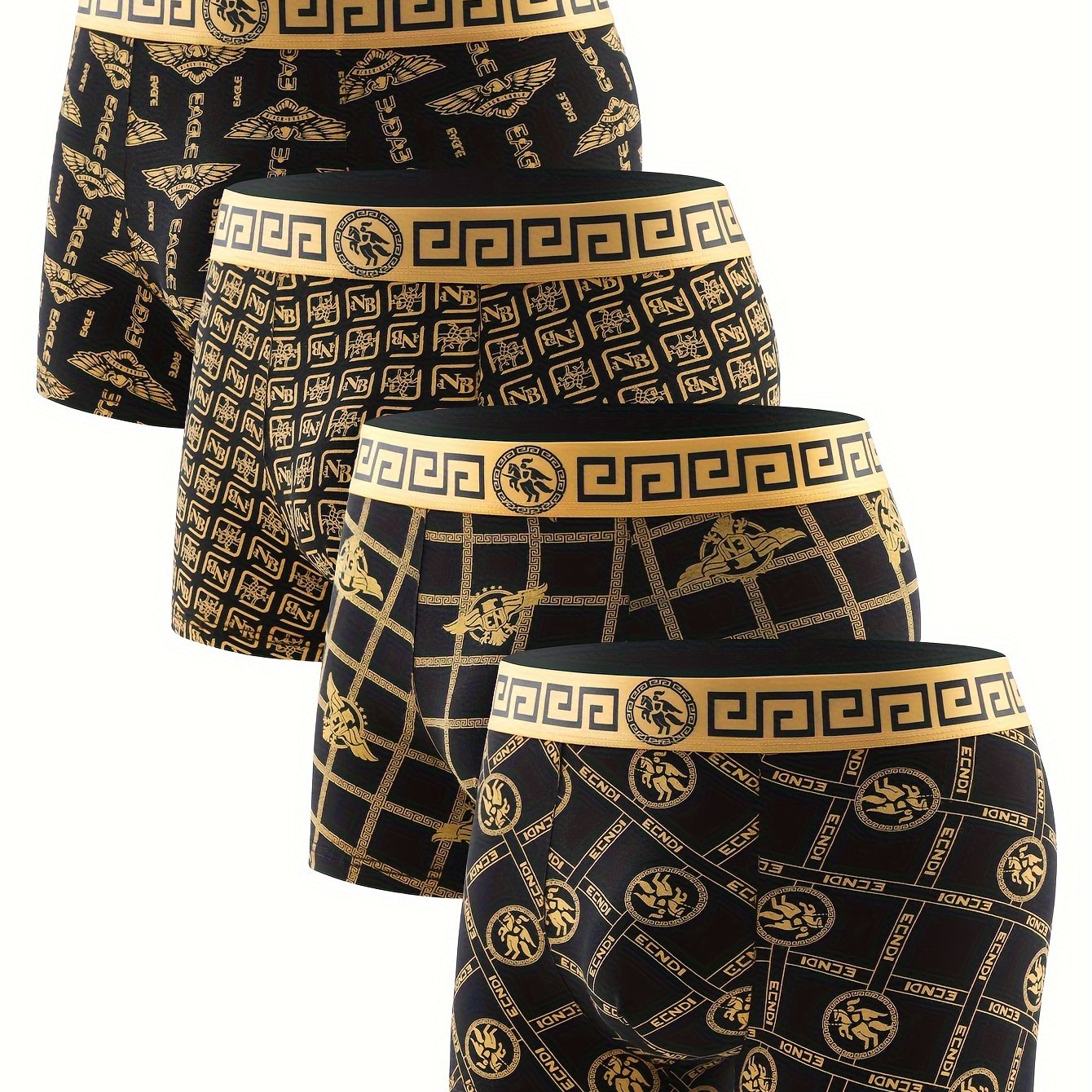 Set of 4 Men’s Boxer Shorts – Breathable Mid-Rise Underwear
