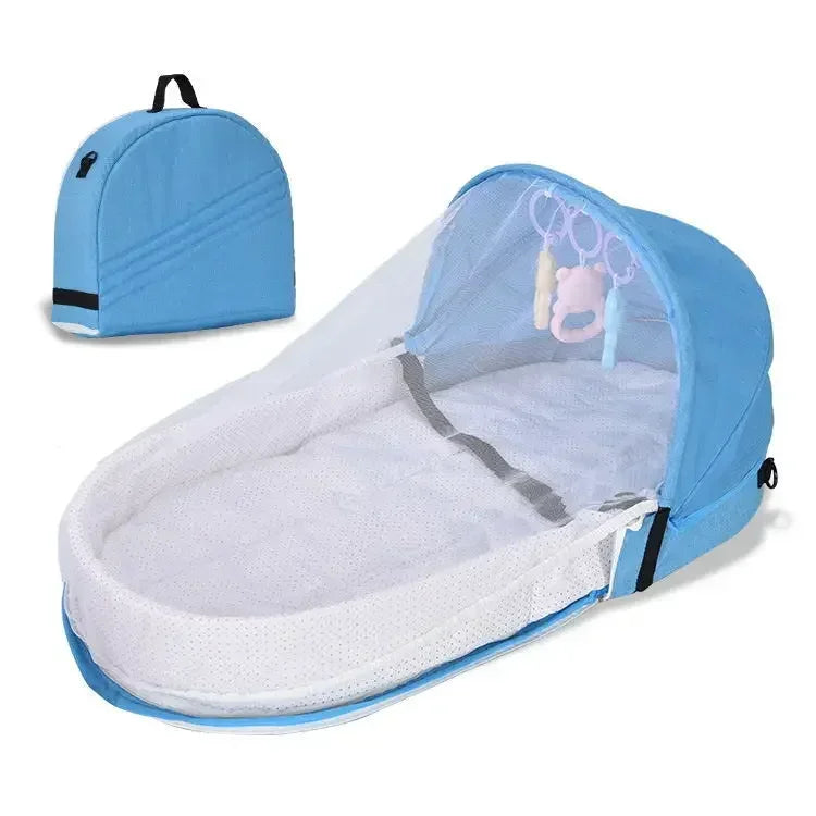 Newborn baby bed with washable cover and foldable design