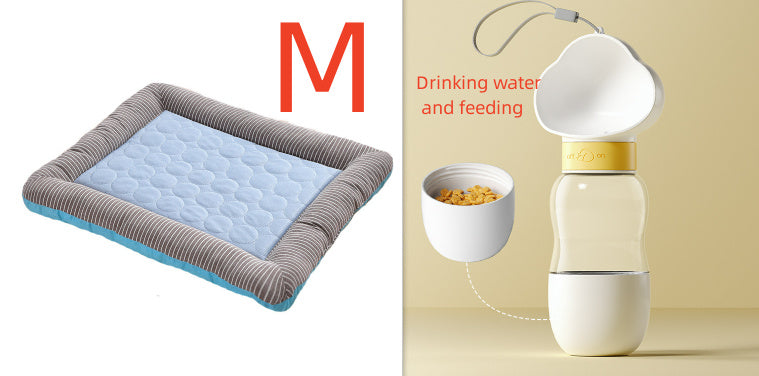 Pet Cooling Pad Bed – Soft Ice Silk Mat for Dogs, Cats & Puppies (Blue)