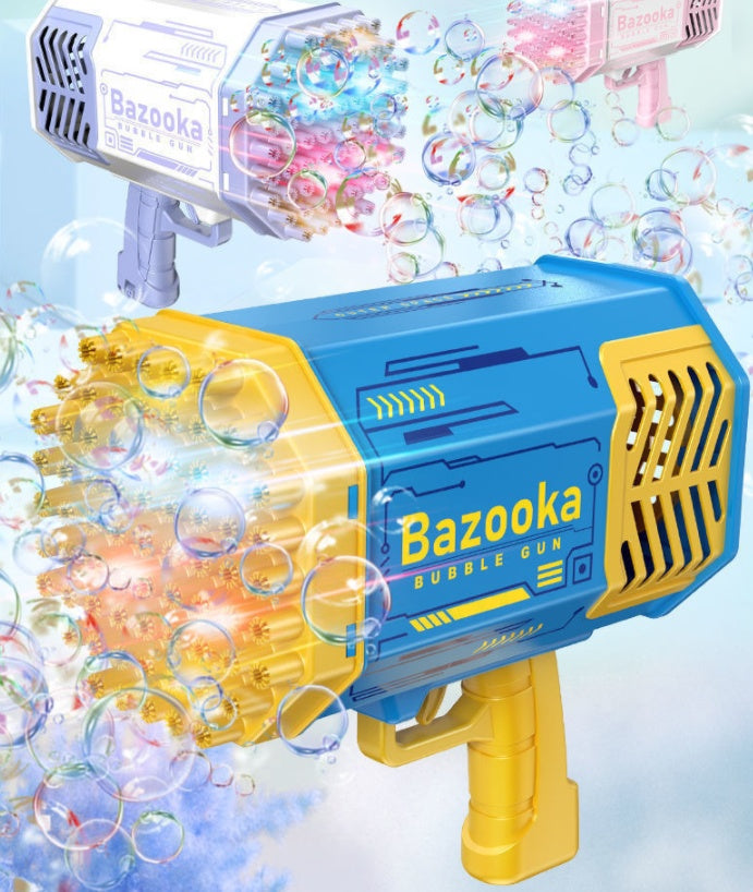 69-Hole Rocket Bubble Gun with Lights – Automatic Bubble Blower for Kids