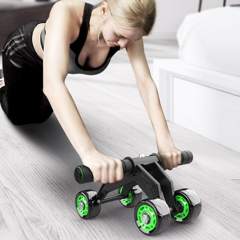 Comfortable Foam Handles on Four-Wheeled Abdominal Roller