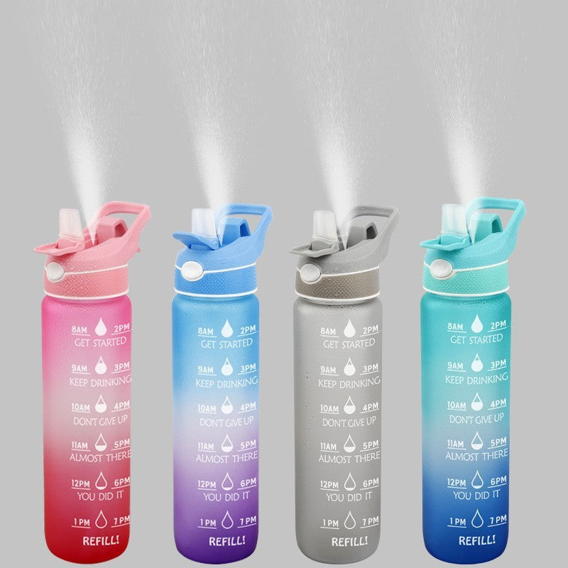 Sports water bottle with straw, designed for gym workouts and outdoor activities