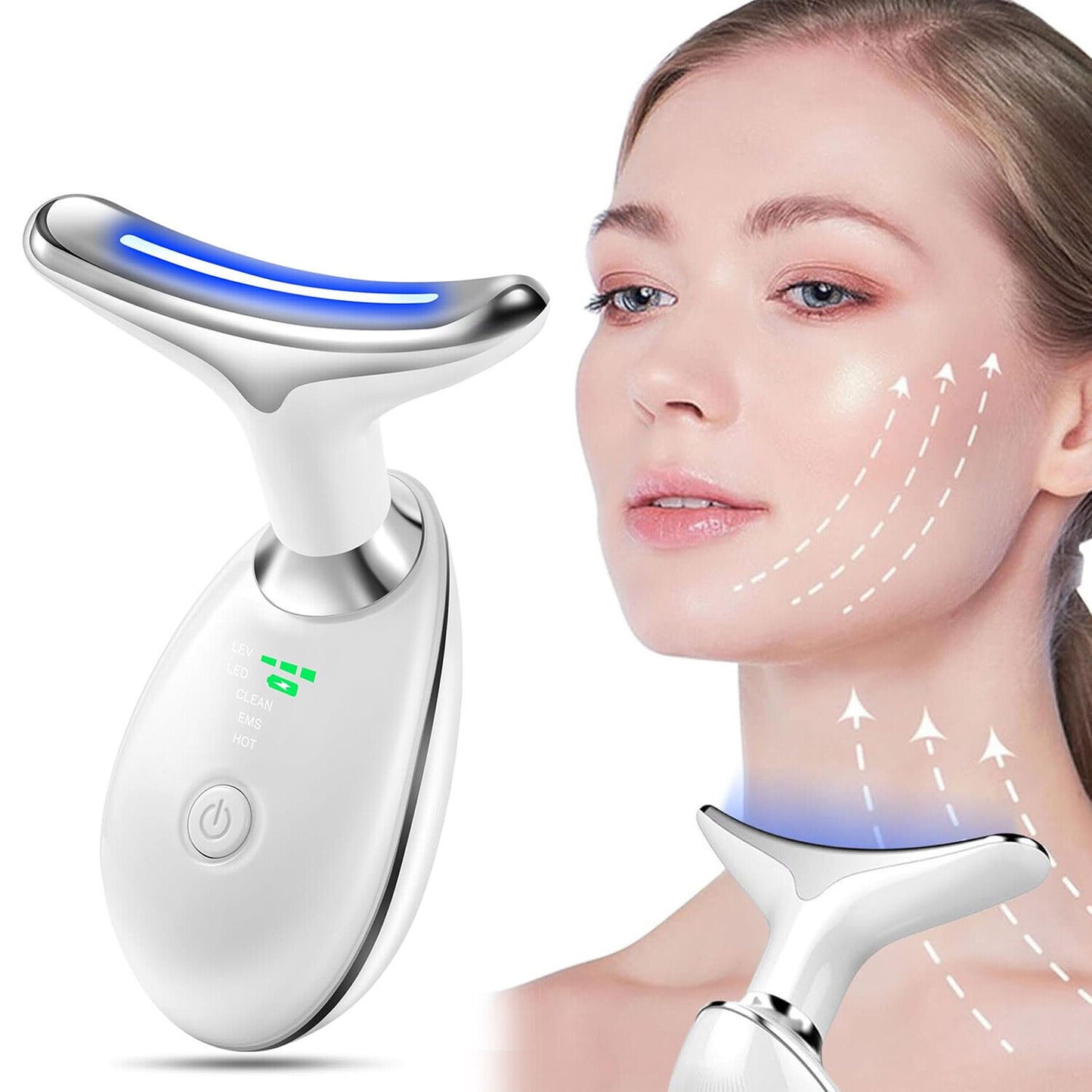 Multi-purpose device for neck and chin lifting care