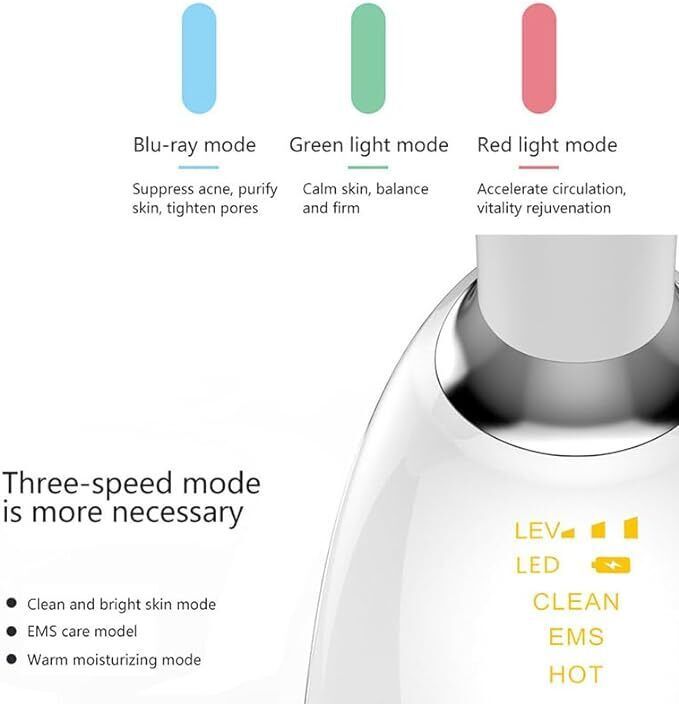 Neck massager placed on vanity with skincare products