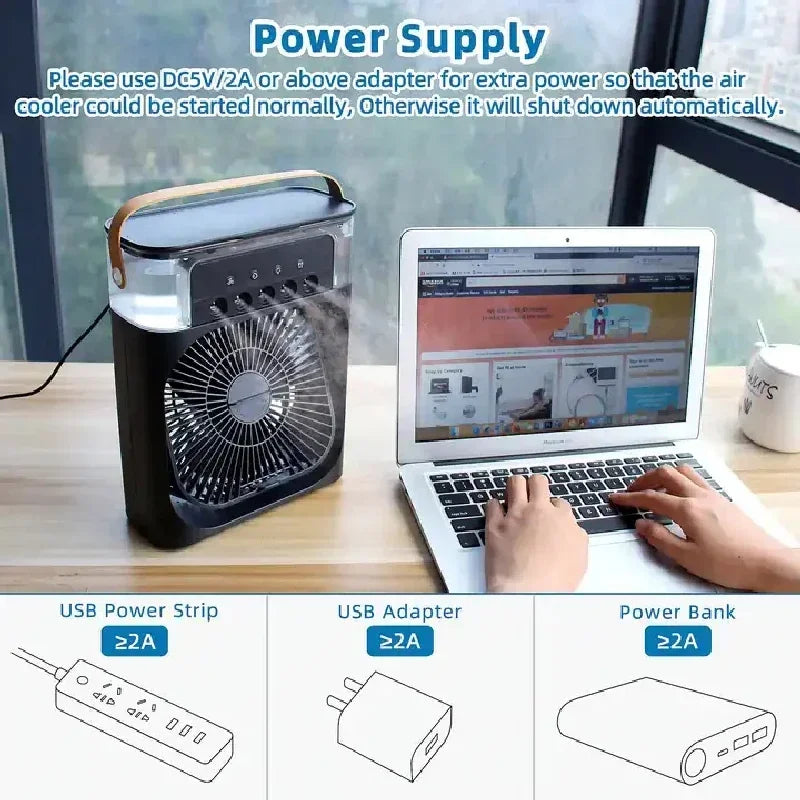 Mini Air Cooler Fully Intelligent Upgraded Fan