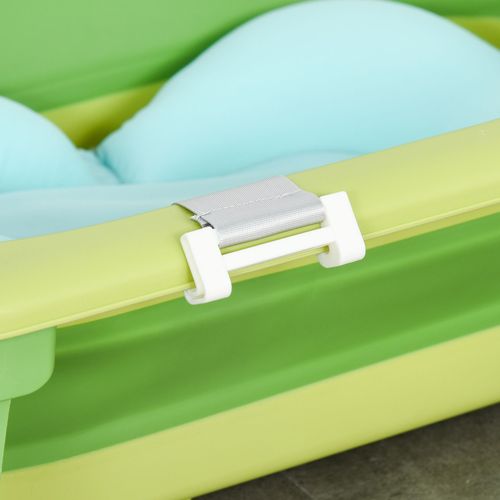 Cartmela Foldable Baby Bath Tub with Cushion – Green (0-3 Years)