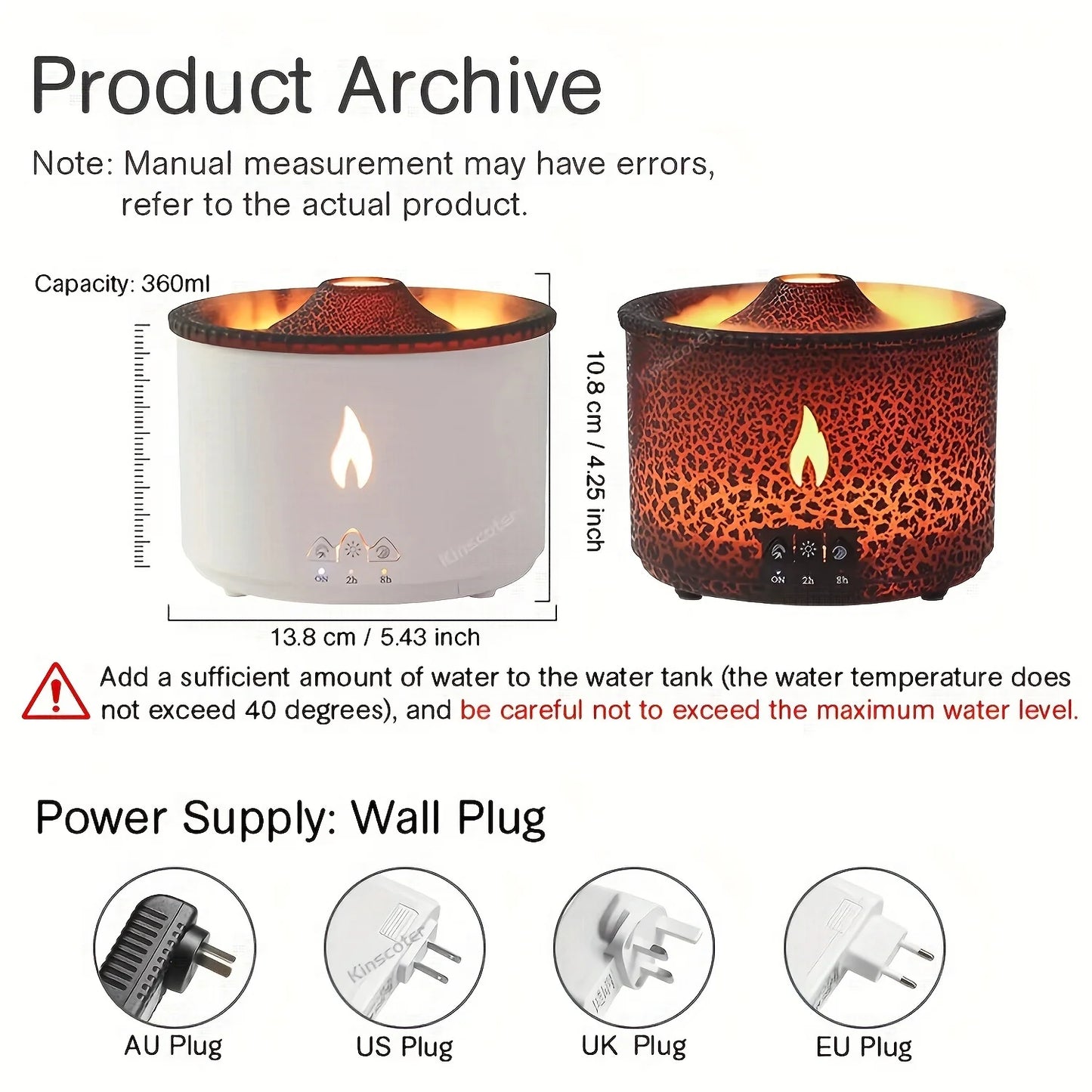Volcanic flame humidifier in a modern living room decor