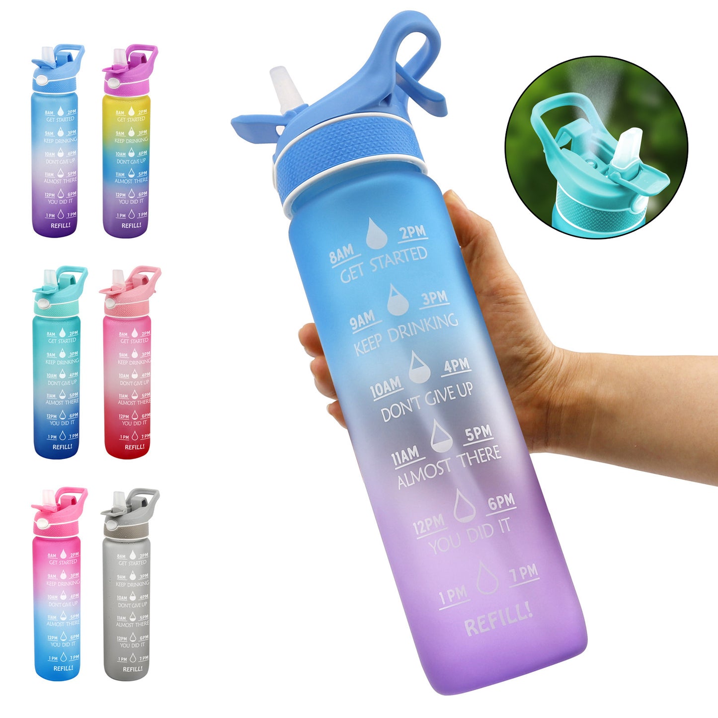 Durable, eco-friendly water bottle with straw and protective bounce cover for active lifestyles