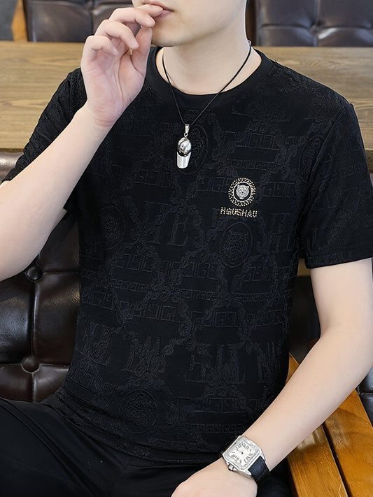 Men's Black Graphic Tee – Elegant Fit for Casual Wear