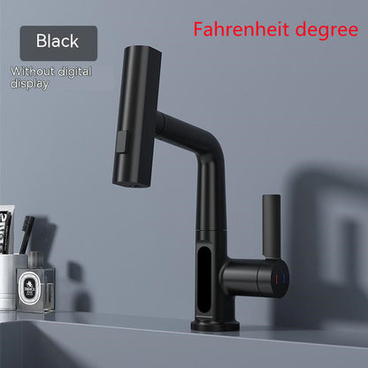 Intelligent Digital Display Pull-Out Basin Faucet – Rotating & Temperature Display