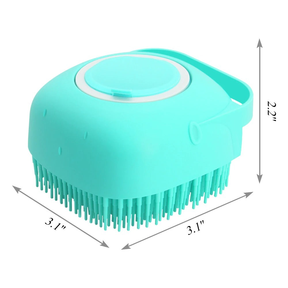 Pet Shampoo Massager Brush – Silicone Grooming Scrubber for Dogs & Cats