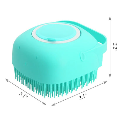 Pet Shampoo Massager Brush – Silicone Grooming Scrubber for Dogs & Cats