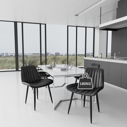 Scandinavian Faux Leather Dining Chair Set