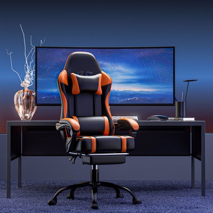 Ergonomic Gaming Chair with Footrest & Lumbar Support