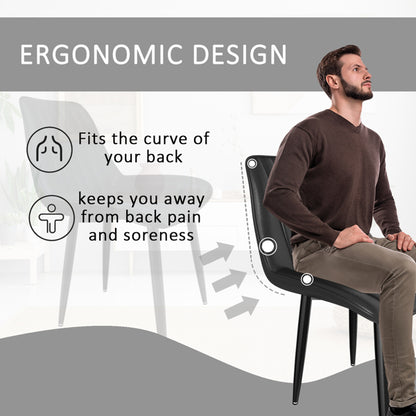 Scandinavian Faux Leather Dining Chair Set
