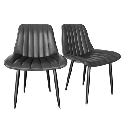 Scandinavian Faux Leather Dining Chair Set