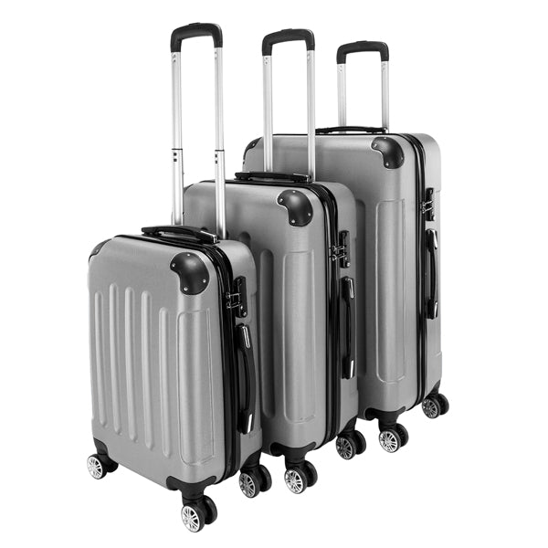 3 Piece Lightweight ABS Luggage Set with Spinner Wheels