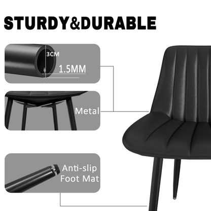 Scandinavian Faux Leather Dining Chair Set