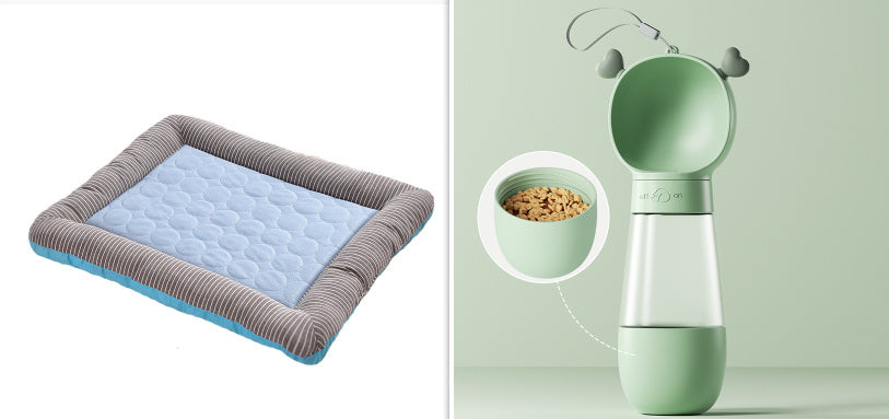 Pet Cooling Pad Bed – Soft Ice Silk Mat for Dogs, Cats & Puppies (Blue)