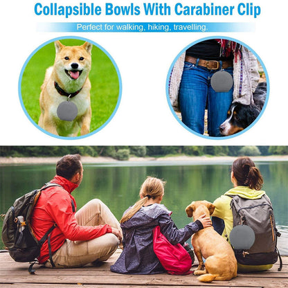 Rubber Foldable Double Pet Feeding Bowl – For Dogs & Cats