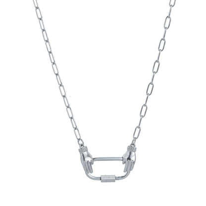 18K Gold Plated Carabiner Chain Necklace – Unisex Link Jewelry