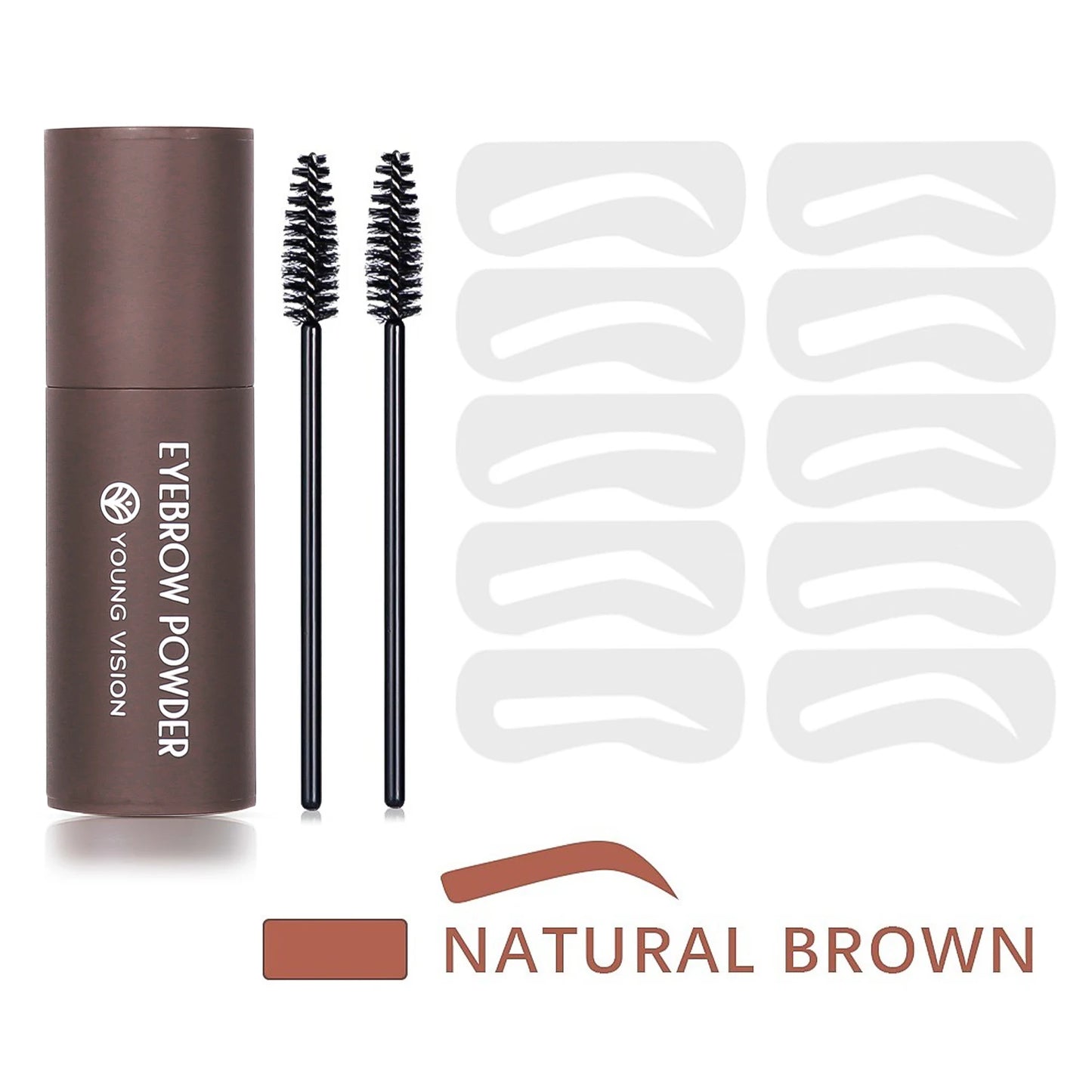 Eyebrow Stamp Stencil Kit – Waterproof Brow Makeup with 10 Stencils